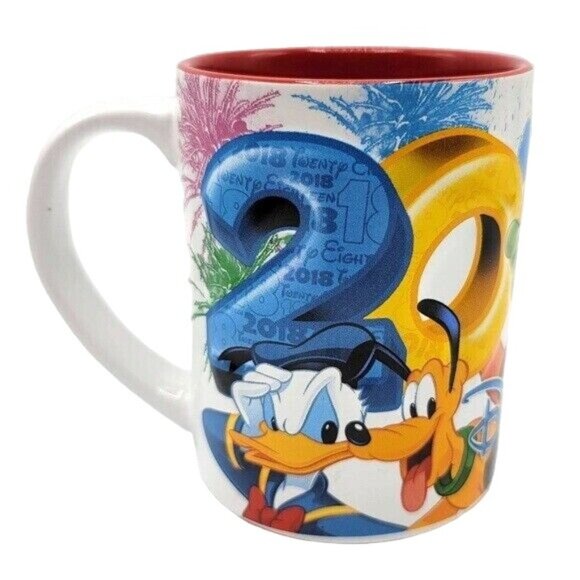 Disney 2018 Mug Fireworks Mickey Minnie Pluto Donald Goofy Jerry Leigh 3D - Picture 1 of 10